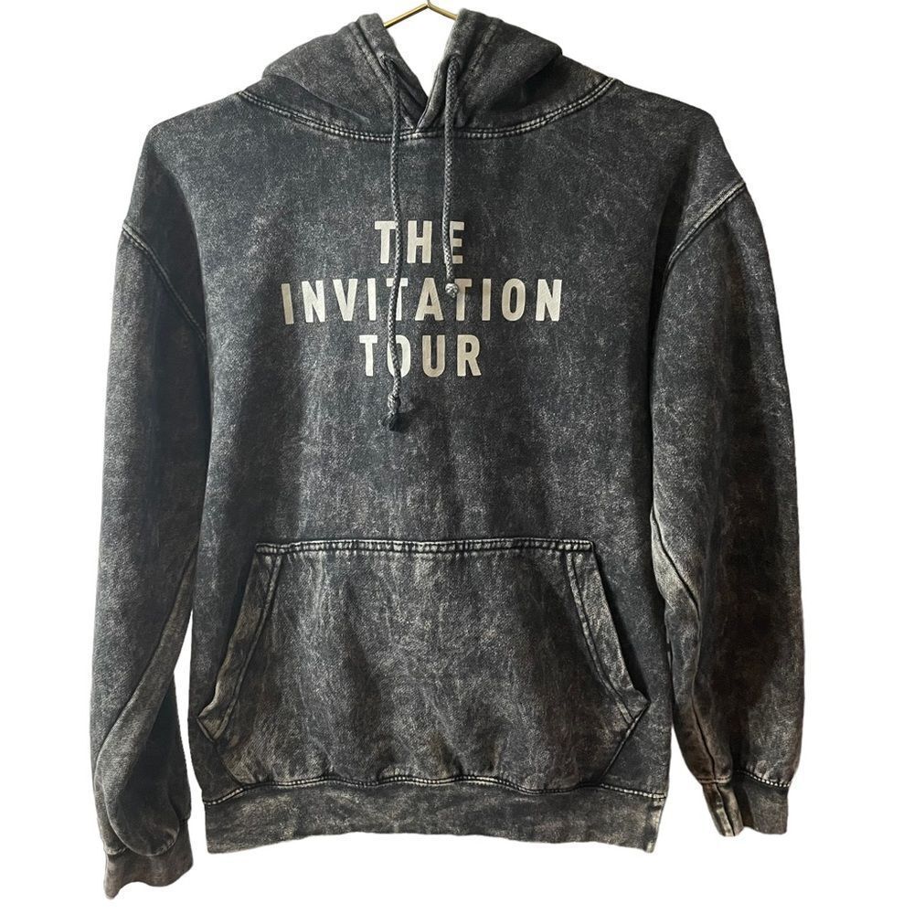 Why Don't We The Invitation Tour Acid Wash Hoodie Black Gray Graphic Concert S